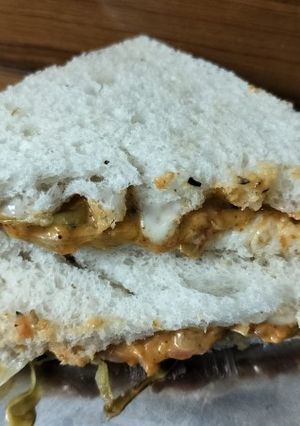 A picture of Instant veg Mayonnaise bread sandwich.