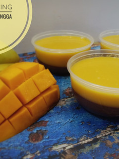 Foto resep Silky pudding cokelat fla mangga
