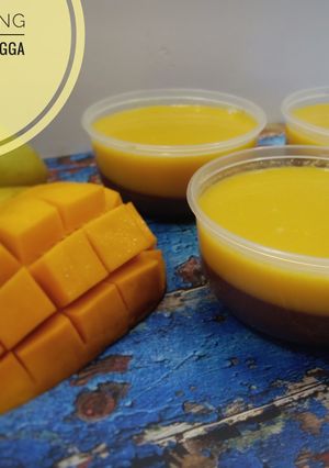 Foto resep Silky pudding cokelat fla mangga