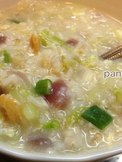 蝦米洋蔥菜蛋粥【剩飯料理】。胖卡瘦不了食譜 的食譜成品照片