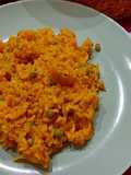 Arroz meloso con calamares, mero y guisantes