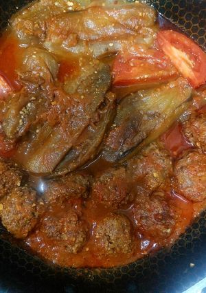 عکسی از دستور خورشت بادمجون با گوشت قلقلی