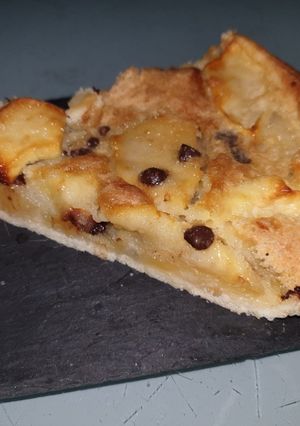 Une photo de Tarte aux pommes au chocolat et à la noix de coco