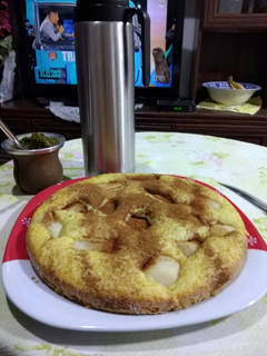 Una foto de Torta con peras.🍐👏