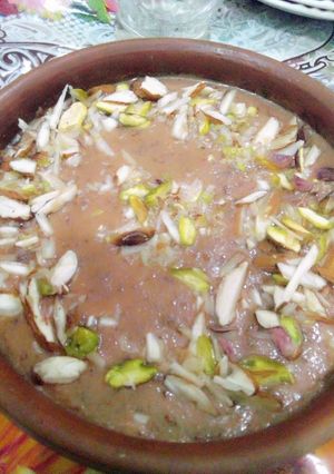 A picture of Gulqand ki firni.