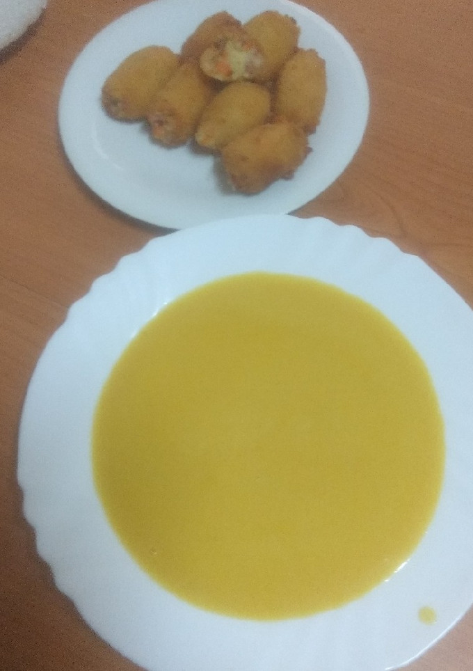 Una foto de Crema de zanahorias y escarola
