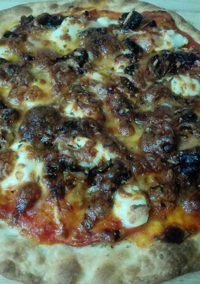 Una foto de Pizza de queso philadelphia