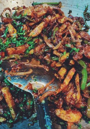 A picture of Crispy honey chilli potatoes (street style).