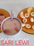 Desayuno caliente día 3>Leche con ColaCao>Tostada de jamón cocido>Mandarina y plátano