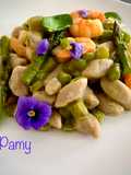 GNOCCHI DI GRANO SARACENO, GAMBERI E ASPARAGI