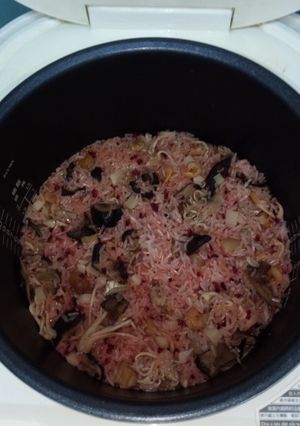 紅麴干貝雞肉油飯 的食譜成品照片