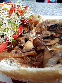 Una foto de Hamburguesa de champiñones