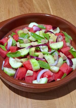 Una foto de Ensalada de verano con sandía x