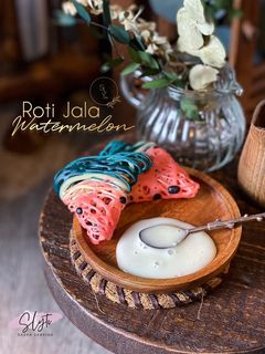 Gambar Roti Jala Watermelon Cicah Susu