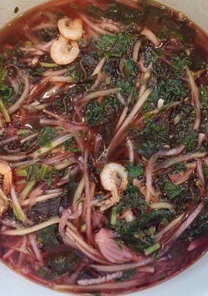 Hình của món Canh bầu, rau dền nấu tôm.