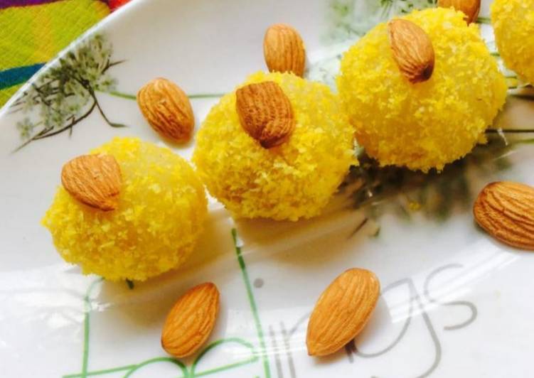 Simple Way to Make Homemade Suji and Coconut Laddu