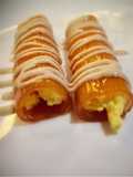 Canutillos de membrillo con crema de vainilla