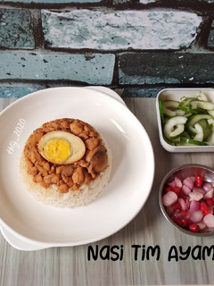 Foto resep Nasi Tim Ayam Jamur