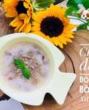 Ăn dặm- cháo đậu đỏ bồ câu xào tỏi