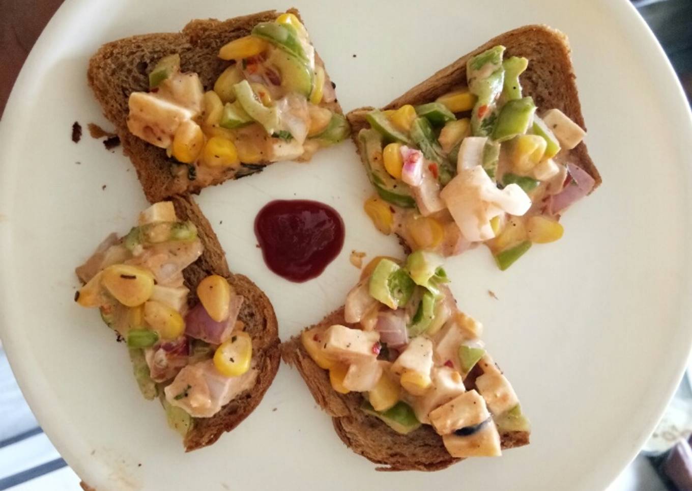 Open paneer sandwich
