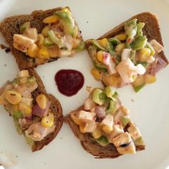 A picture of Open paneer sandwich.