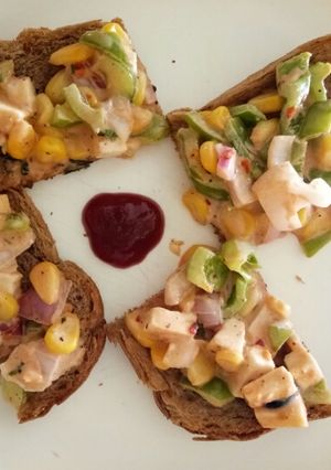 A picture of Open paneer sandwich.
