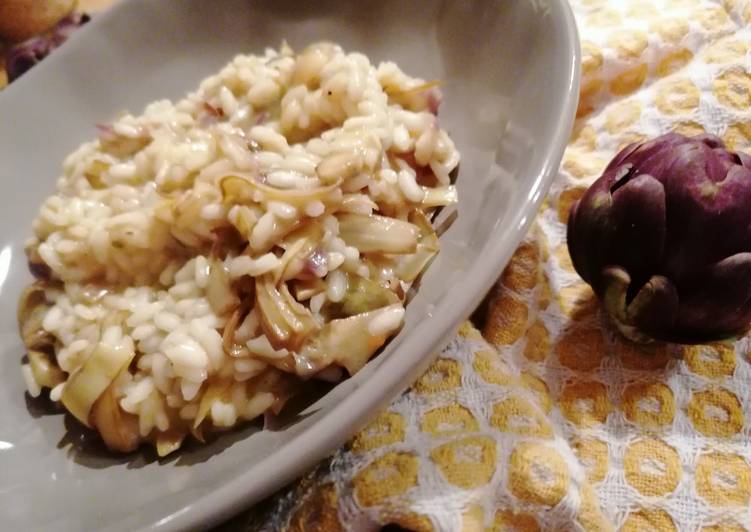 Risotto affumicato ai carciofi e pecorino di Amatrice