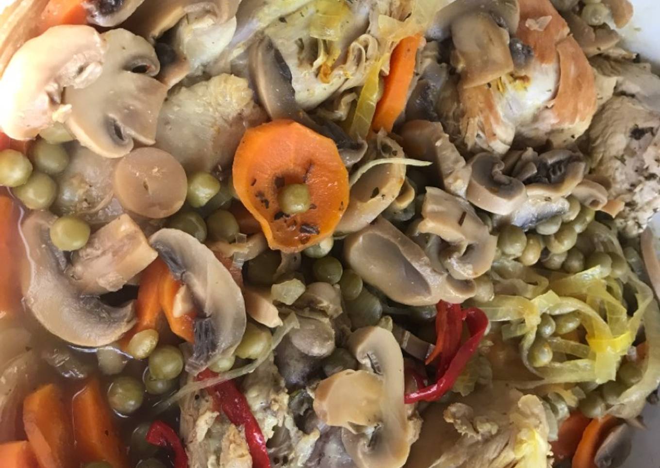 Pollo al champiñón