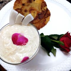 A picture of Malpua with kheer.