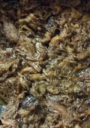 A picture of Char Siu-style Pulled Pork.