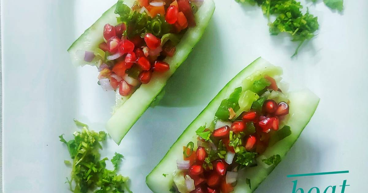 Cucumber boat salad Recipe by Rita mehta Cookpad