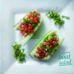 A picture of Cucumber boat salad.