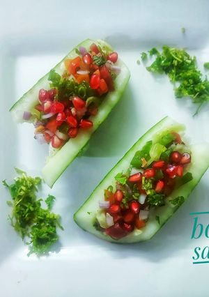 A picture of Cucumber boat salad.