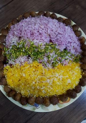 عکسی از دستور آلبالو پلو با گوشت قلقلی