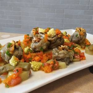 Ensalada de alcachofas y patata con vinagreta
