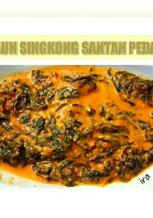 Foto resep Daun singkong santan pedas