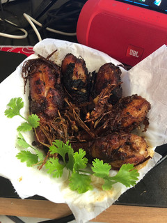 A picture of Fried chicken with lemon grass crisps by Marion’s kitchen.