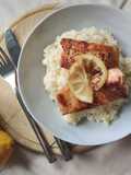 Zitronenrisotto mit Lachs