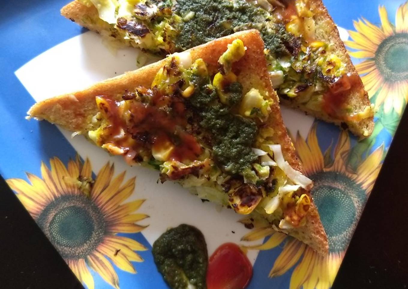 Corn open sandwich