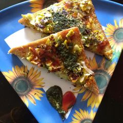 A picture of Corn open sandwich.