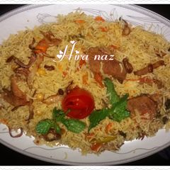 A picture of Beef chana Biryani.