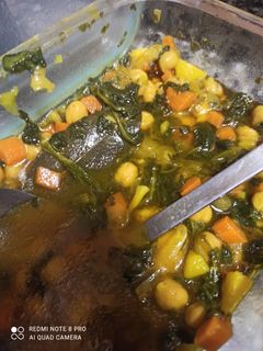 Una foto de Garbanzos con espinacas