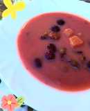 Vaníliapudingos gyümölcsleves 🍒🍓🫐🍐🍏🥣