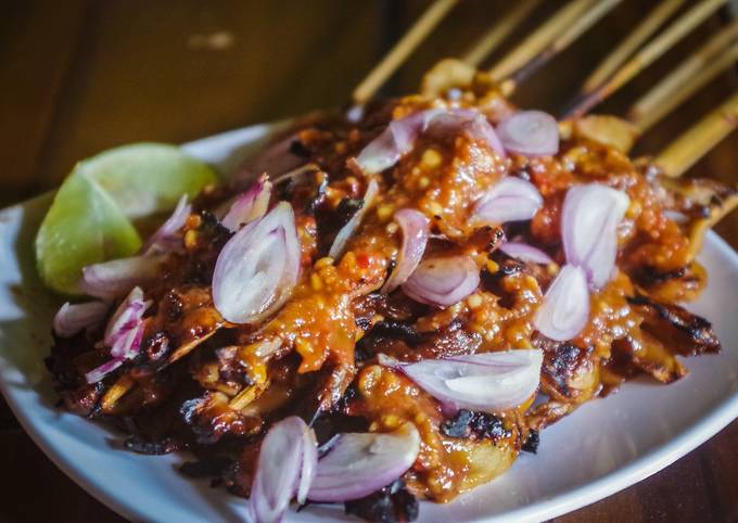 Sate jamur bumbu kacang - resep dari nenek moyang