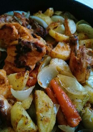 صورة لوصفة صينية دجاج بالطحين 😋😋