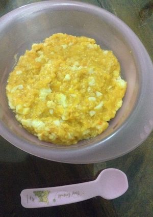 Foto resep Oatmeal shrimp tofu with carrot and corn