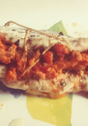 Una foto de Merluza rellena, al horno