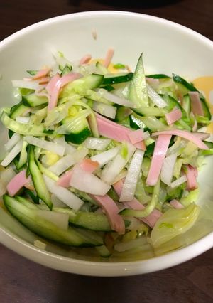 A picture of Japanese coleslaw.