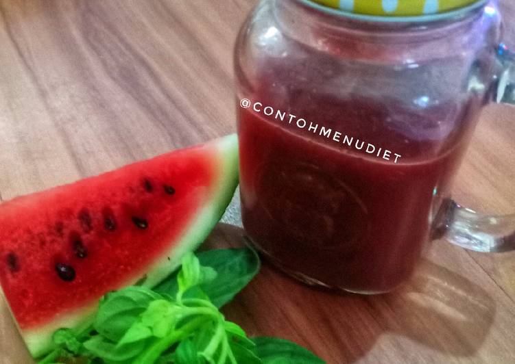 Bagaimana Membuat Jus kemangi semangka bukan mint juice diet slow juicer yang Lezat