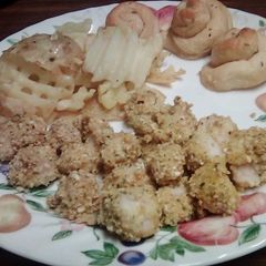 Breaded fish bites A picture of Breaded fish bites.